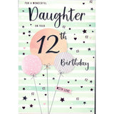 Daughter 12th Birthday Card: For A Wonderful Daughter On Your 12th Birthday