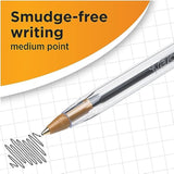 BIC Cristal Original Smudge Free Ballpoint Pens, Ideal for School, Black, Medium Point (1.0mm), Pack of 50