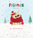 Two Boofles wrapped in a scalf together Christmas Card