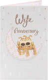 Boofle Sitting on Moon Wife Wedding Anniversary Card