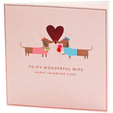 Wife Valentines Day Card With Envelope - Sausage Dog Couple Design