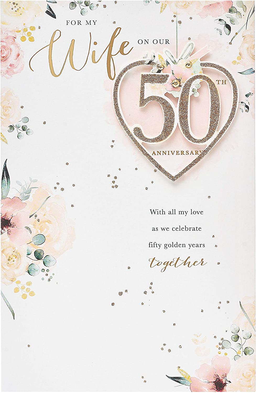 Golden Moments Wife Anniversary Card