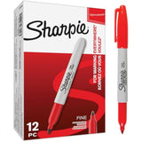 12 x Sharpie Fine Point Permanent Markers, Red, 1 Count