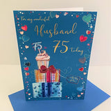 My Wonderful Husband 75 Today Age 75 Birthday Card - Cupcake Presents