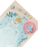 Disney Cinderella Granddaughter 3rd Birthday Card Include Badge