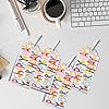 Set of four GLK Glick luxury gift tags with multicoloured "Happy Birthday" designs, perfect for gift wrapping and decorating.