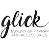 Set of four multicoloured Glick GLK luxury gift tags with happy birthday design, perfect for gift wrapping and decorations.