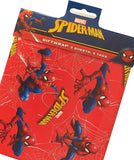 Marvel Spider-Man gift wrapping paper with 2 sheets and 2 tags, featuring colorful superhero Spider-Man designs for gift wrapping.