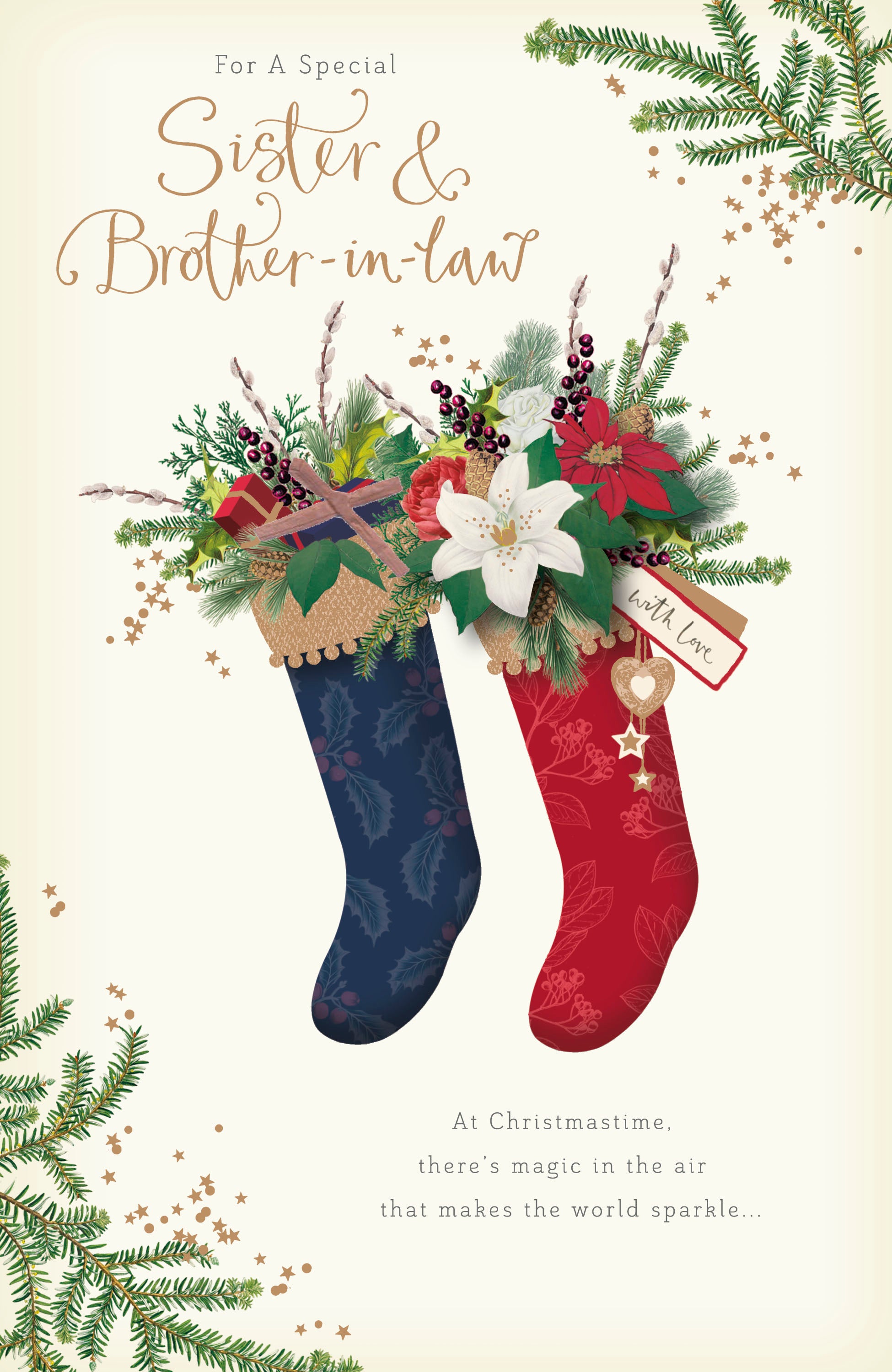 Sister & Brother-in-law RHS Stockings Christmas Card