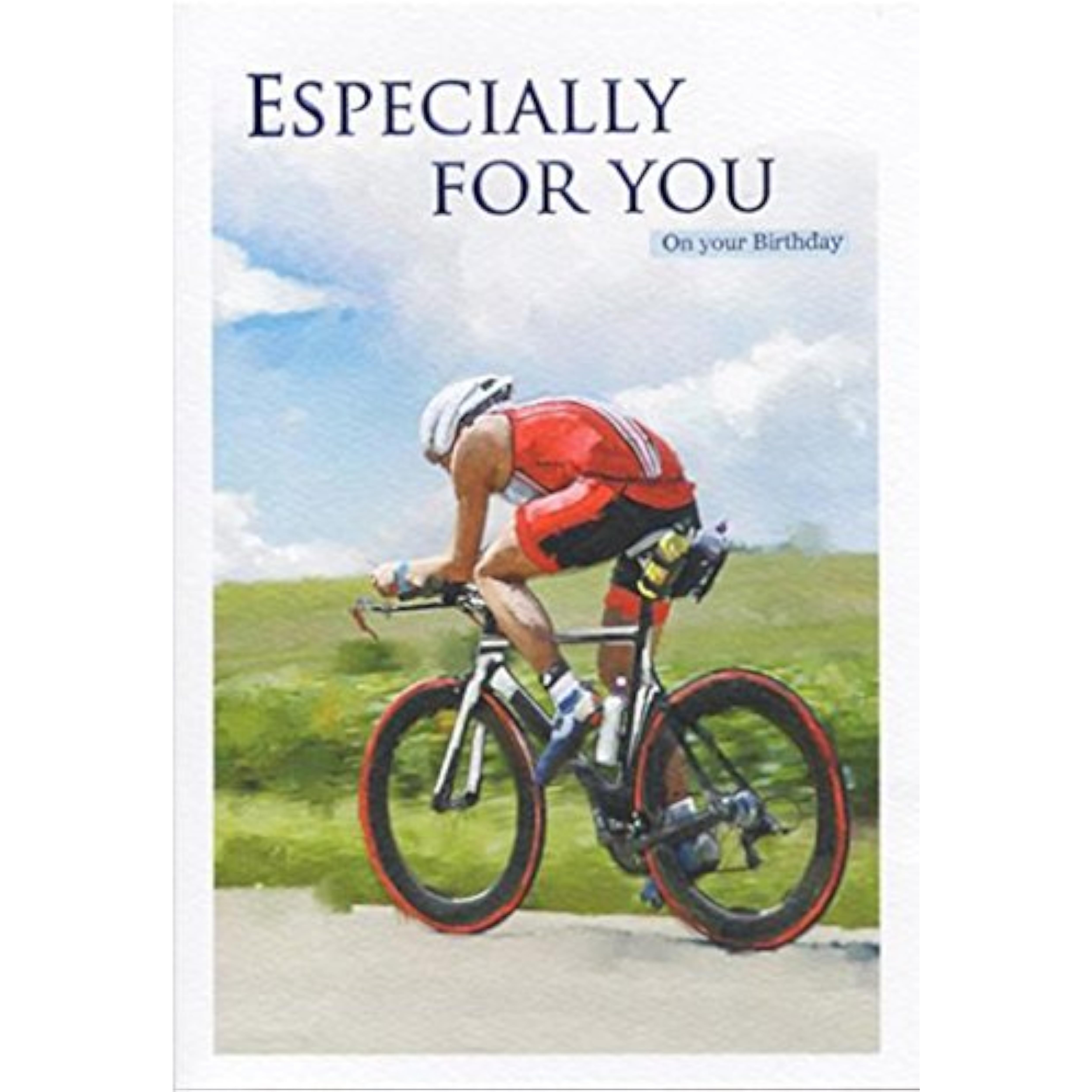 Essence Range - Man On Bicycle Greeting Card