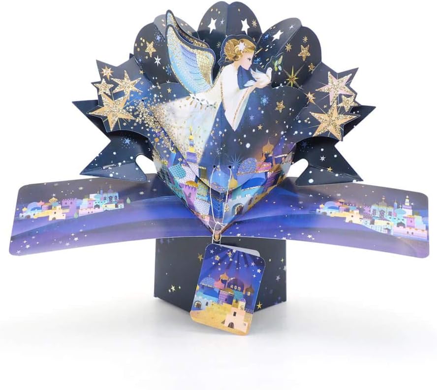 3D Pop Up Angel & Bethlehem Christmas Card