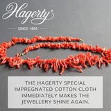 Hagerty Fine Stones BL jewelry cleaning cloth showing a soft, white cloth used for restoring jewelry shine and cleaning gemstones.
