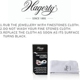 Hagerty Fine Stones BL jewelry cleaning cloth, soft blue fabric for restoring shine to fine jewelry and gemstones.