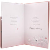 Hallmark 25th glitter finished wife silver anniversary card with elegant floral design and embossed lettering.