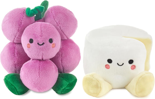 Hallmark Better Together Grapes and Cheese Pair soft toy set with plush grapes and cheese blocks, perfect for cuddling and gifting.