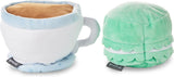 Hallmark Better Together tea and macaron soft toy set with plush tea cup and colorful macarons for cuddly gift display.