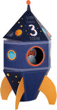 Hallmark Blast Off 3rd Birthday pop-out card featuring colorful space-themed design and playful illustrations for a young child's celebration.