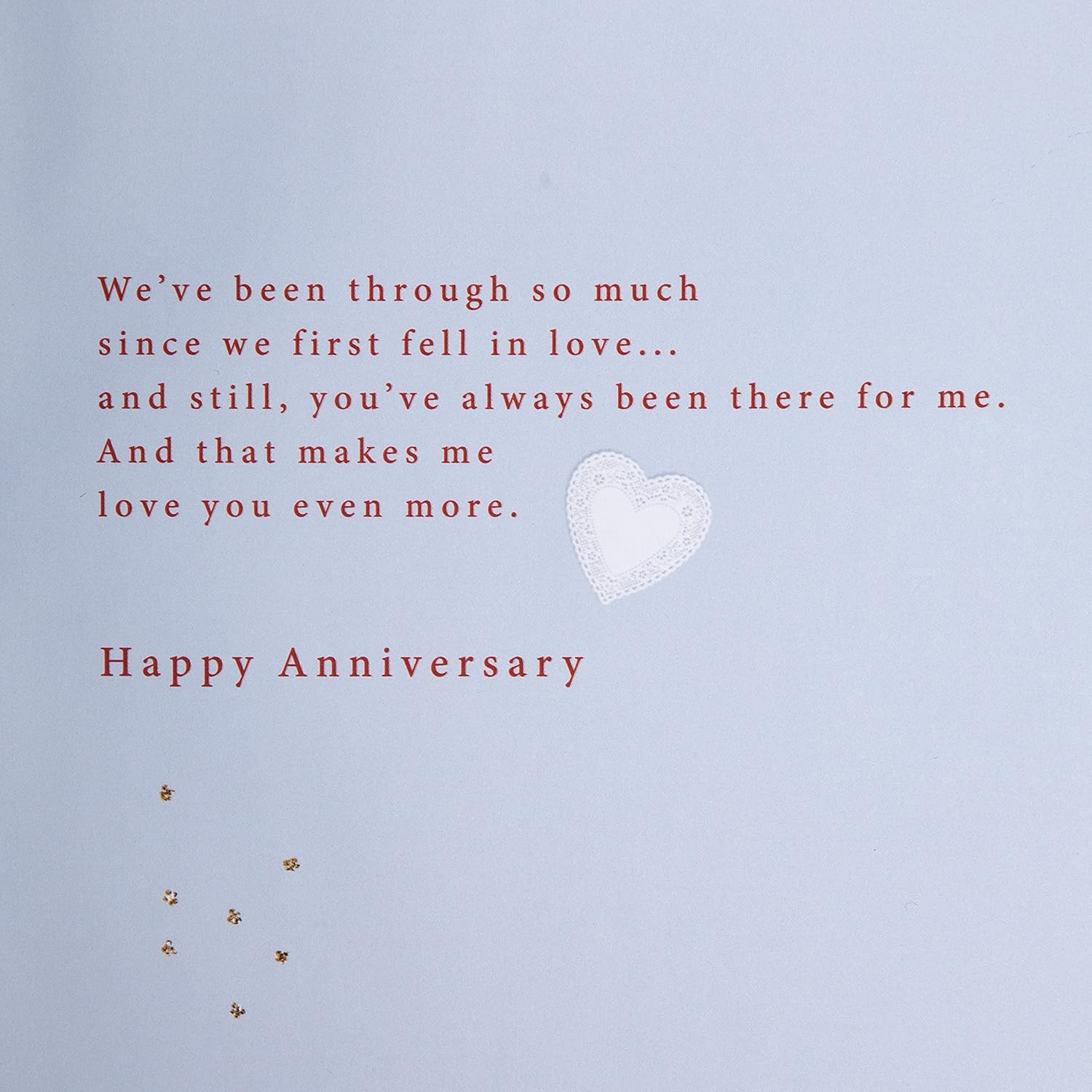 Hallmark anniversary card for husband featuring classic illustrated design and heartfelt verse, with a romantic heart motif.