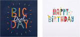 Set of 20 colorful Hallmark birthday cards in four vibrant designs, perfect for celebrating special occasions.