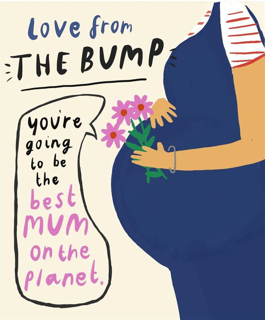 Hallmark Love from The Bump Mother’s Day Card with heartfelt message for a mum-to-be, featuring adorable floral and heart designs.