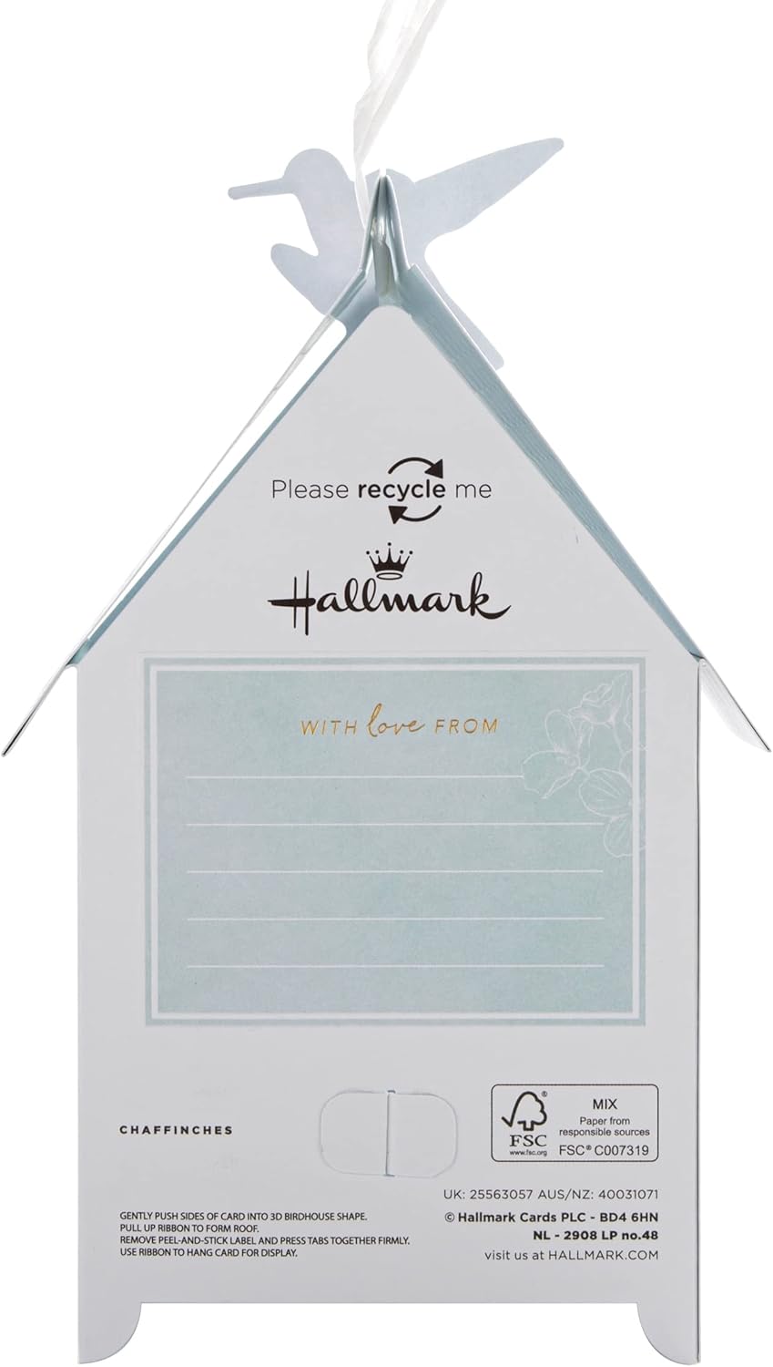 Hallmark modern 3D birdhouse Mother’s Day card featuring a stylish pop-up design with intricate details and vibrant colors.