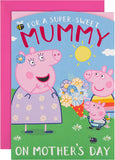 Hallmark Peppa Pig Super Sweet Mummy Mother’s Day card featuring colorful Peppa Pig illustration and playful greeting design.