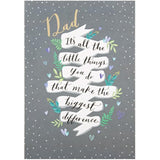 Hallmark Father's Day card titled "Little Things" featuring heartfelt design, medium size, celebrating dads and special moments.