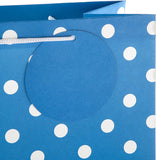 Hallmark sleek and modern blue gift bag with contoured design, perfect for gift wrapping and special occasions.