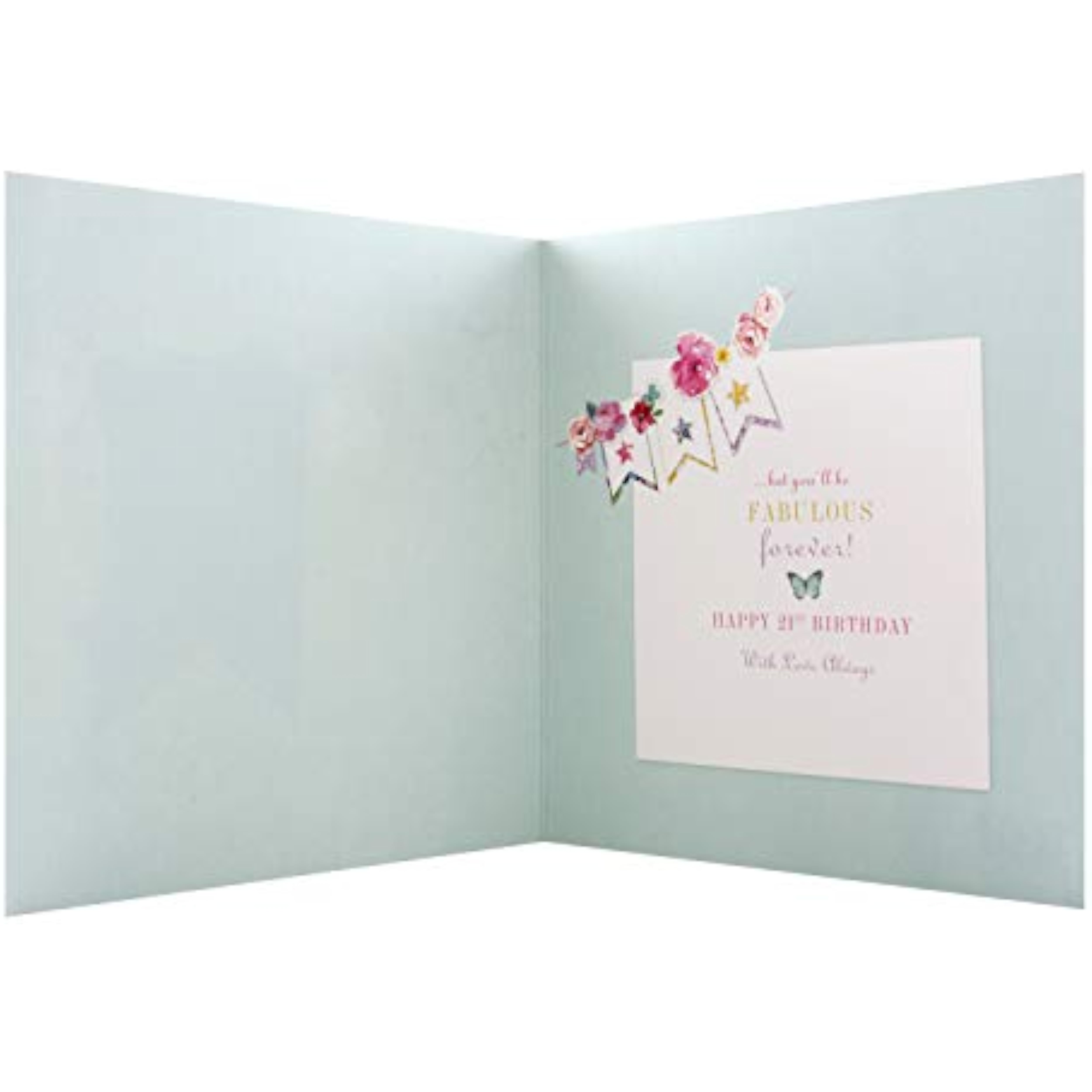 Hallmark 21st Daughter birthday greeting card with elegant design and colorful bunting illustration.