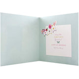 Hallmark 21st Daughter birthday greeting card with elegant design and colorful bunting illustration.