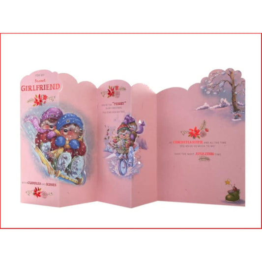 Hallmark 3D Cuddles & Kisses Girlfriend Love Card featuring a heartfelt design with raised 3D elements for special occasions.