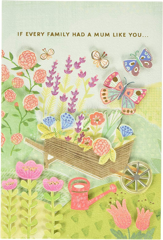 Colorful 3D effect Hallmark Mother's Day greeting card with garden design from the Signature Collection.