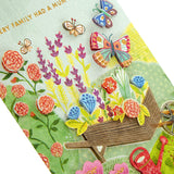 Colorful 3D effect garden greeting card from Hallmark's 'Signature' Collection for Mother's Day, featuring vibrant floral design.