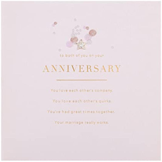 Hallmark anniversary greeting card with elegant text and LED design, perfect for celebrating special occasions.
