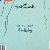 Brother 3D balloons birthday greeting card by Hallmark featuring colorful 3D balloon illustrations and festive design.