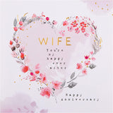 Hallmark contemporary floral heart anniversary greeting card for wife with colorful flower design and romantic message.