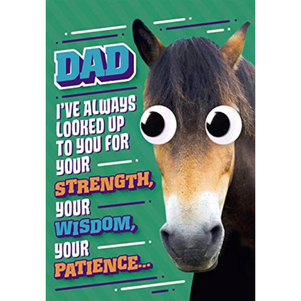 Hallmark Father's Day humor pop-up greeting card featuring a funny design and heartfelt message for dad.