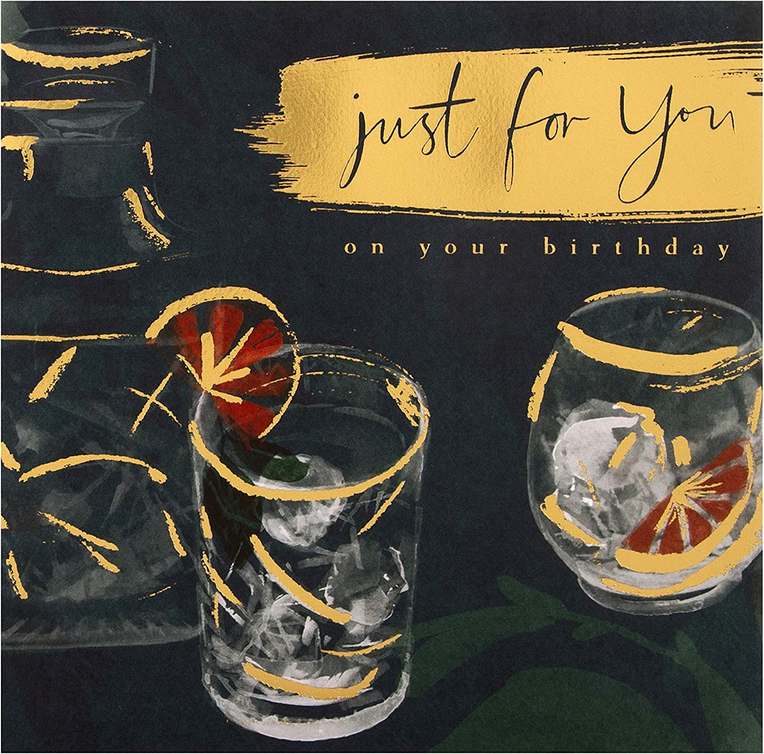 Colorful Drinks Illustrated Birthday Card by Hallmark, featuring vibrant beverage illustrations on a cheerful greeting card.