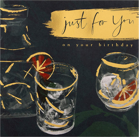 Colorful Drinks Illustrated Birthday Card by Hallmark, featuring vibrant beverage illustrations on a cheerful greeting card.