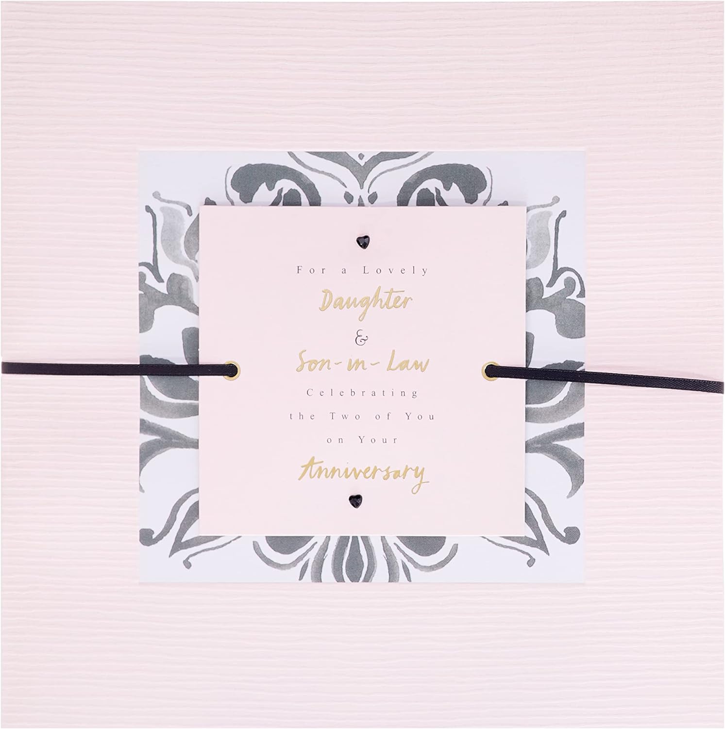 Hallmark elegant 3D daughter and son-in-law anniversary greeting card with intricate design and heartfelt message.