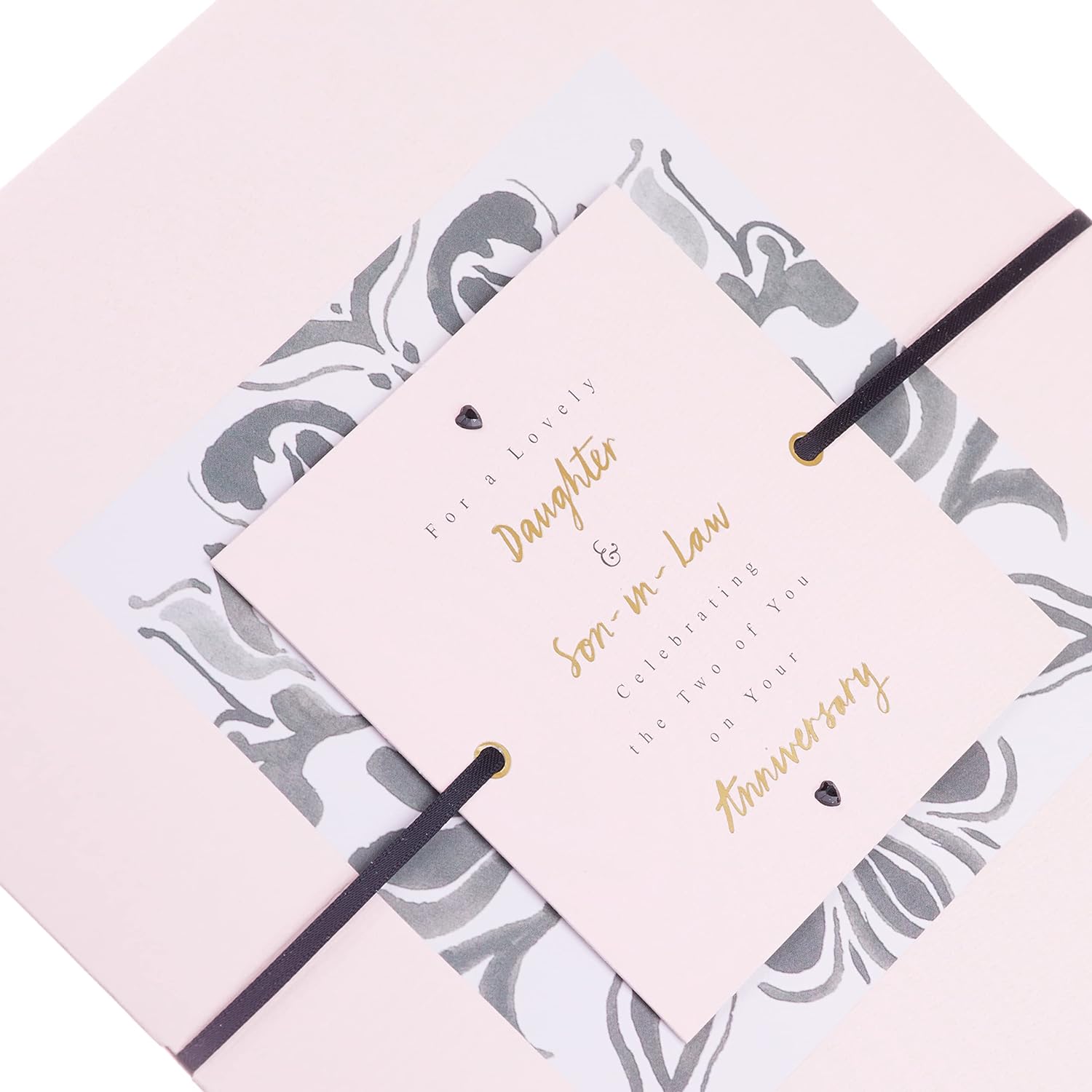 Hallmark elegant 3D daughter and son-in-law anniversary greeting card with intricate design and heartfelt message.