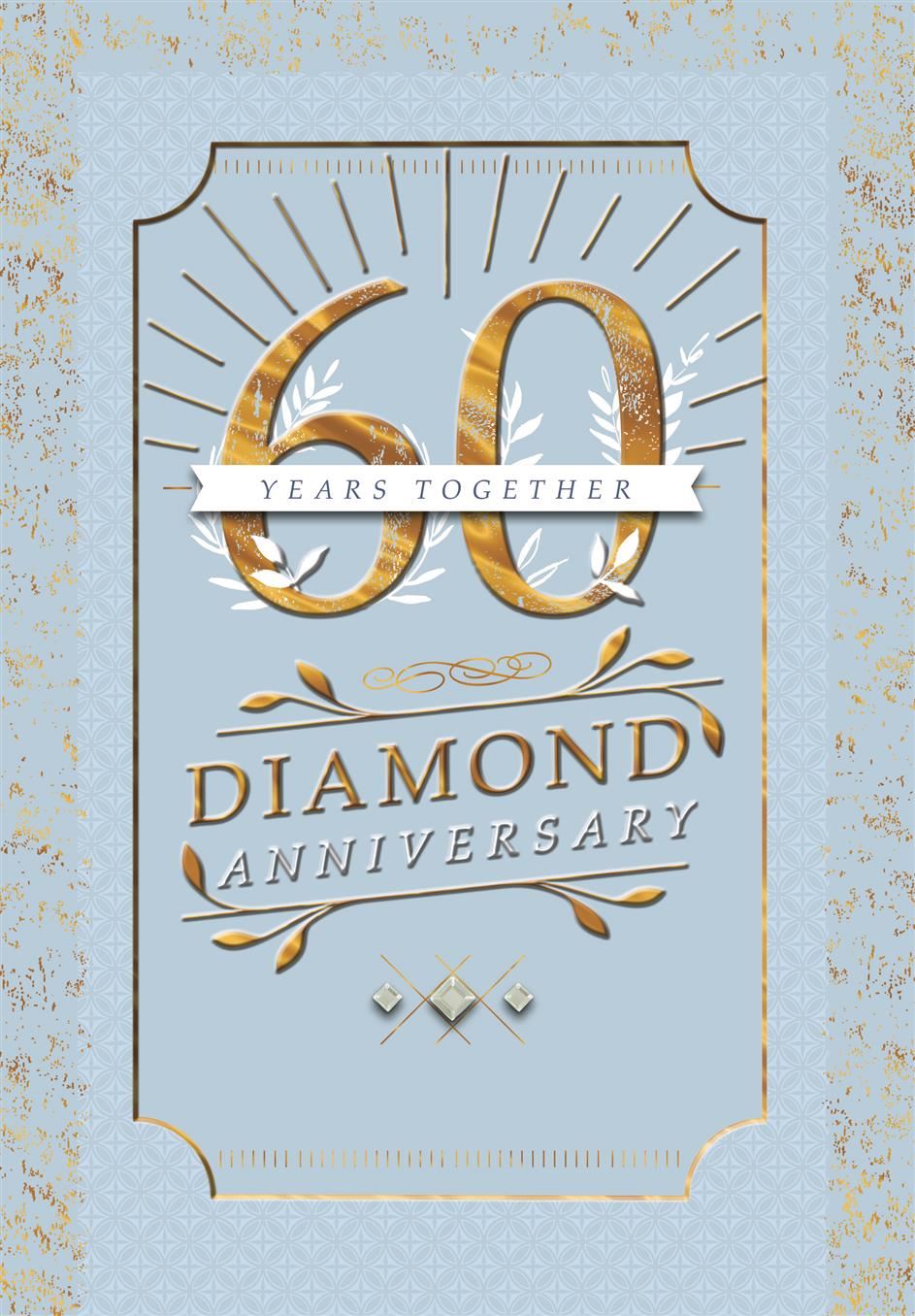 Hallmark elegant 60th diamond anniversary greeting card with gold accents celebrating 60 years together.