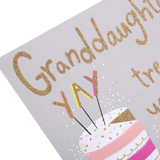 Hallmark greeting card featuring a "Treat Yourself" message for granddaughter, designed for birthdays and special occasions.