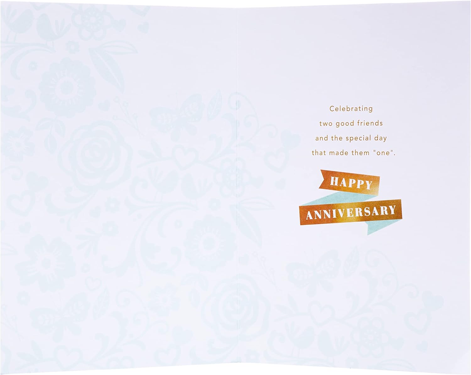 Hallmark anniversary greeting card with traditional floral and text design, featuring elegant flowers and heartfelt message.