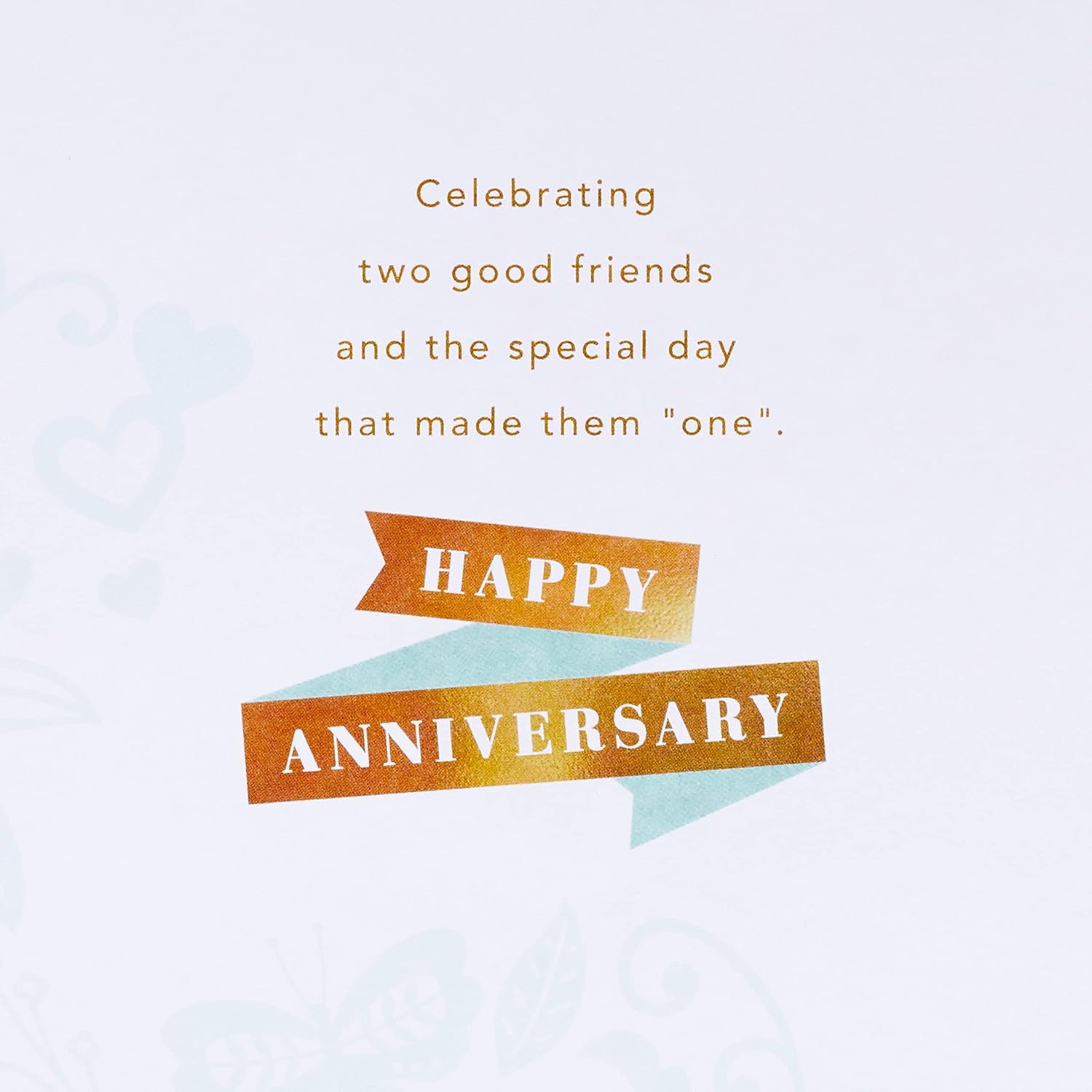 Hallmark anniversary greeting card featuring traditional floral text design and heartfelt message for celebrating love and commitment.