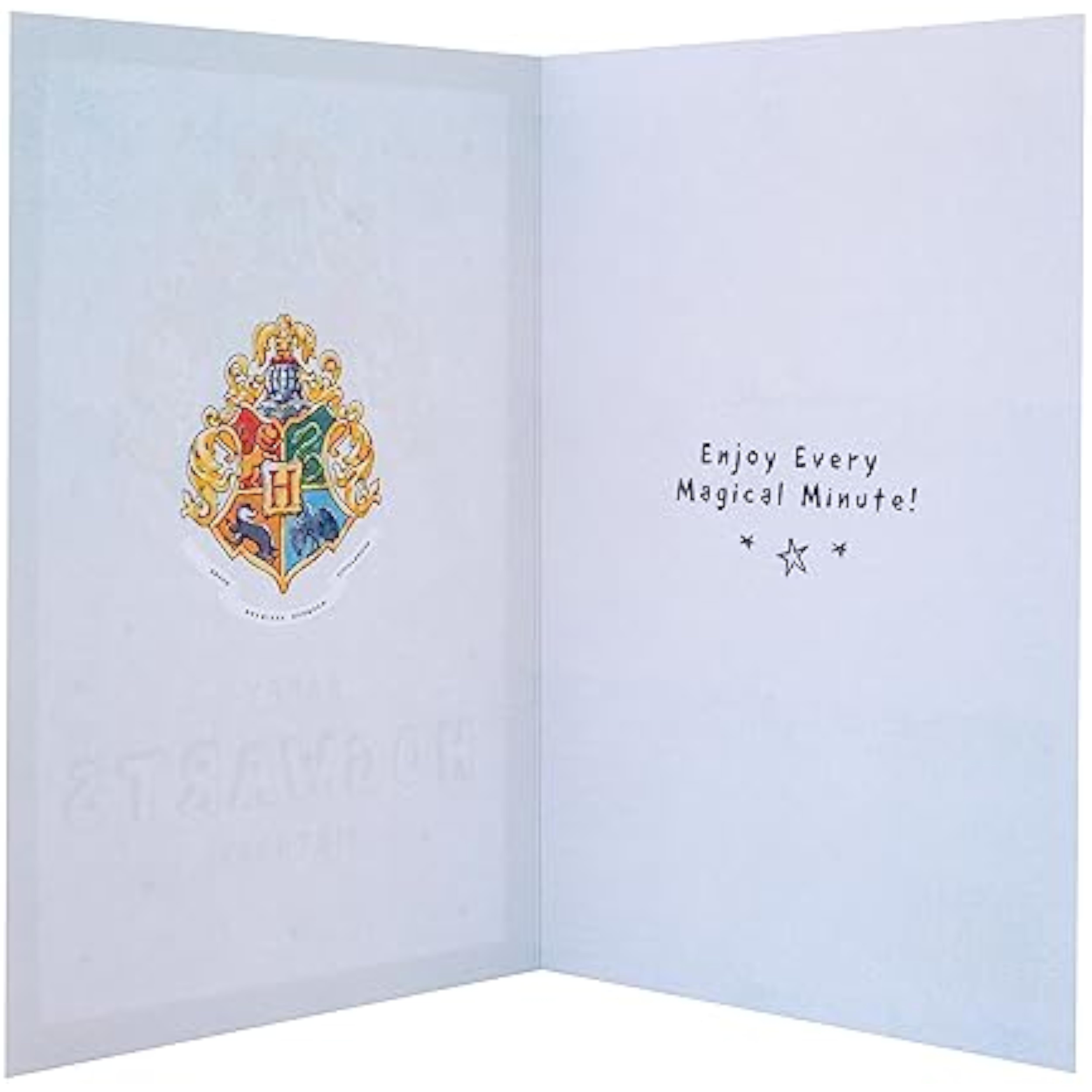 Harry Potter Hogwarts Crest greeting card by Hallmark featuring the iconic crest design for birthdays.