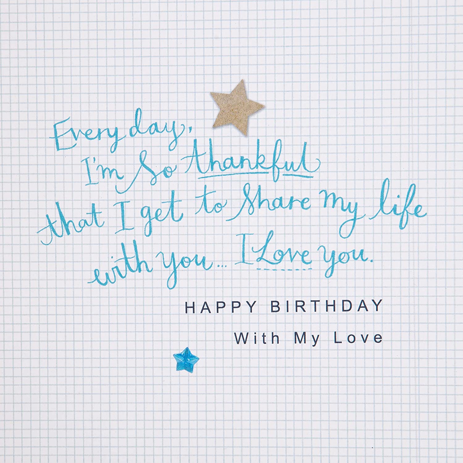 Hallmark husband birthday greeting card featuring heartfelt "I Love You" message, perfect for celebrating special occasions.