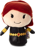 Hallmark Marvel Black Widow Itty Bitty Soft Toy greeting card featuring a cute Black Widow character illustration.