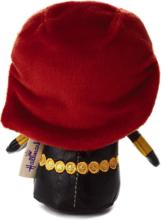 Hallmark Marvel Black Widow Itty Bitty Soft Toy greeting card featuring a cute Black Widow character illustration.
