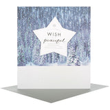 Hallmark Peaceful Christmas Wishes greeting card featuring a serene holiday design with festive motifs and heartfelt message.
